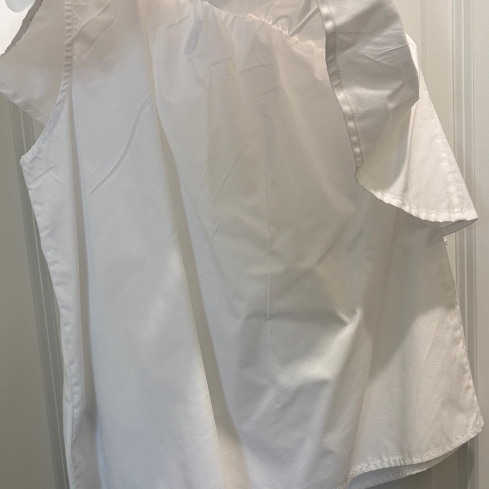 GAP White One-Shoulder Ruffle Top - Picture 7 of 10